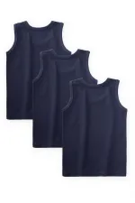 Ensemble de trois pièces pour garçon (2-9 ans), bleu marine, comprenant un body et un maillot de corps.