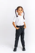Pantalon en gabardine de lycra 2-7 ans anthracite