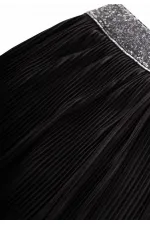 Piliseli Sim Lastik Detaylı Etek 2-7 Yaş Siyah