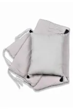 Müslin Bebek Yatak Koruma Yastık Seti (Yıkanmıştır) 32X180 cm +/- 2 cm Gri