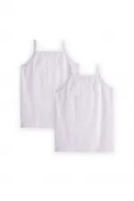 Two-Piece Strappy Girls' Tank Top, Ages 2-11, White