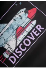 Découvrez le T-shirt imprimé noir pour enfants de 8 à 12 ans.