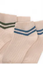 Double Circle Socket Socks 3-10 Years Indigo Light Green