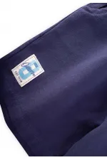 Capri en flanelle bleu marine, étiquette détaillée, 1-7 ans