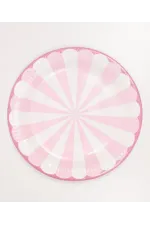 8'Lı Karton Tabak Pembe Dilimli Desen