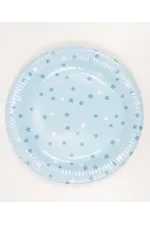 8-Piece Cardboard Plate with Blue Stars
