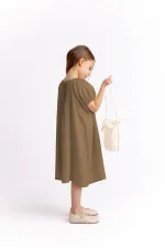 Robe en lin côtelé 2-7 ans Caramel