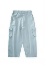 Çift Körük Cepli Keten Pantolon 2-7 Yaş Mavi