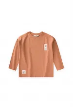 Detailed Label Seasonal T-Shirt 2-10 Years Camel