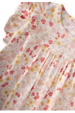 Robe à volants à motifs, 1-8 ans, écru