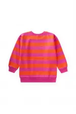 Striped Knitted Sweatshirt 2-12 Years Old Orange Fuchsia