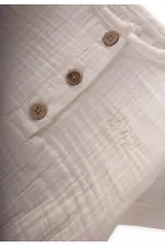 Organic Muslin Bodysuit 0-3 Years Old Ecru