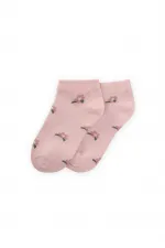 Chaussettes-chaussons à motifs floraux pour enfants de 5 à 12 ans, couleur poudre