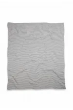 Naturel Müslin Battaniye 90X100Cm Füme İnce Çizgili