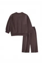 Ensemble complet en modal orné pour enfants de 8 à 13 ans, marron