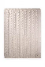 Couverture tressée au crochet 80 x 100 cm (+/- 5 cm) Écru