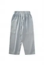 Contrast Stitched Linen Trousers 2-7 Years Blue