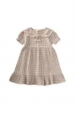 Robe à col à carreaux Peti, 2-10 ans, couleur vison