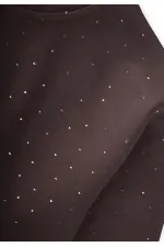 Komple Taşlı Modal Takım 3-8 Yaş Kahverengi