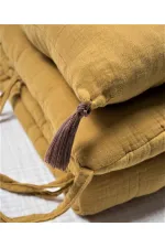 Müslin Bebek Yatak Koruma Yastık Seti (Yıkanmıştır) 32X180 cm +/- 2 cm Hardal Sarı