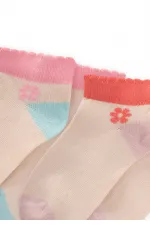 İkili Burnu Renkli Patik Çorap 5-12 Yaş Yavruağzı Pudra