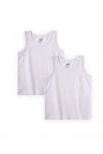 İkili Geniş Askılı Atlet 2-11 Yaş Beyaz