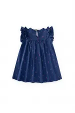 Robe à volants à motifs, 1 à 8 ans, bleu marine