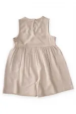 Keten Sarh Anvelop Elbise 2-7 Yaş Naturel