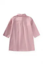 Robe en gabardine teinte rose pour enfants de 2 à 7 ans