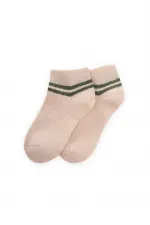 Zemin Ham Bilekleri Çizgili Çocuk Patik 5-12 Yaş Haki Yeşil