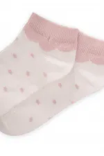 Chaussettes bottines à pois pour enfants de 5 à 12 ans, couleur poudre