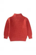 Selanik Fermuarlı Triko Hırka 2-11 Yaş Somon