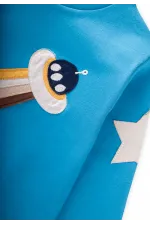 Uzay Aracı Aplikeli Pijama Takım 2-8 Yaş Mavi