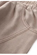 Dizi Kapaklı Keten Pantolon 2-7 Yaş Naturel