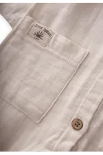 Flamlı Müslin Mevsimlik Tulum Naturel