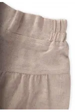 Korsajlı Büzgülü Keten Pantolon 2-7 Yaş Naturel Korsajlı Büzgülü Keten Pantolon 2-7 Yaş Naturel