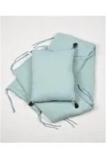 Müslin Bebek Yatak Koruma Yastık Seti (Yıkanmıştır) 32X180 cm +/- 2 cm Mint Yeşil