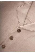 Keten Kalın Taba Dikişli Ceket 2-7 Yaş Naturel