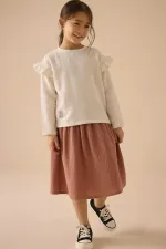 Organic Oversize Bohemian Blouse Long Skirt Suit 8-12 Years Natural