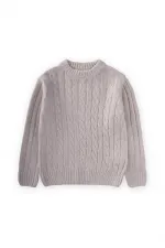 Pull en maille pour cheveux, 1-8 ans, pierre