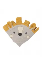 Aslan Figürlü Bebek Havlu 75x75 cm Gri