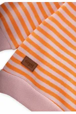 Çizgili Triko Sweatshirt 0-4 Yaş Pudra Şeftali