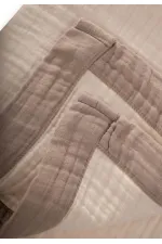 Couverture brute à quatre couches, passepoil épais, 85 x 90 cm, couleur vison