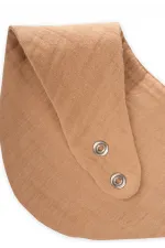 Üçgen Arkadan bağlamalı Müslin Mama Önlüğü Camel