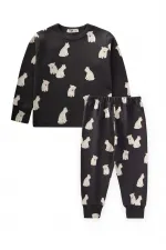 Ensemble pyjama imprimé anthracite pour enfants de 1 à 5 ans