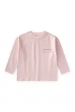 Slogan Long-Sleeve T-Shirt, Ages 2-10, Powder Pink