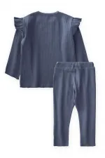 Ensemble de saison pour fille avec étiquette, 1-10 ans, bleu marine