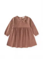 Robe en velours marron clair, 1-8 ans
