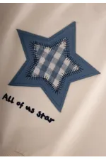 Ensemble sweat-shirt 1-7 ans écru bleu marine