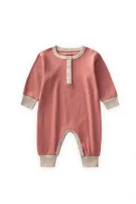 Biye Detaylı Tulum 0-2 Yaş Yavruağzı